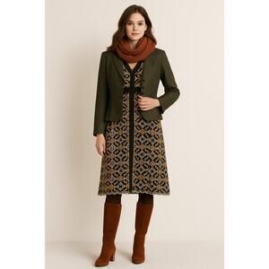 HD in Paris Womens Embroidered Dress Size 4P Black Gold Sleeveless